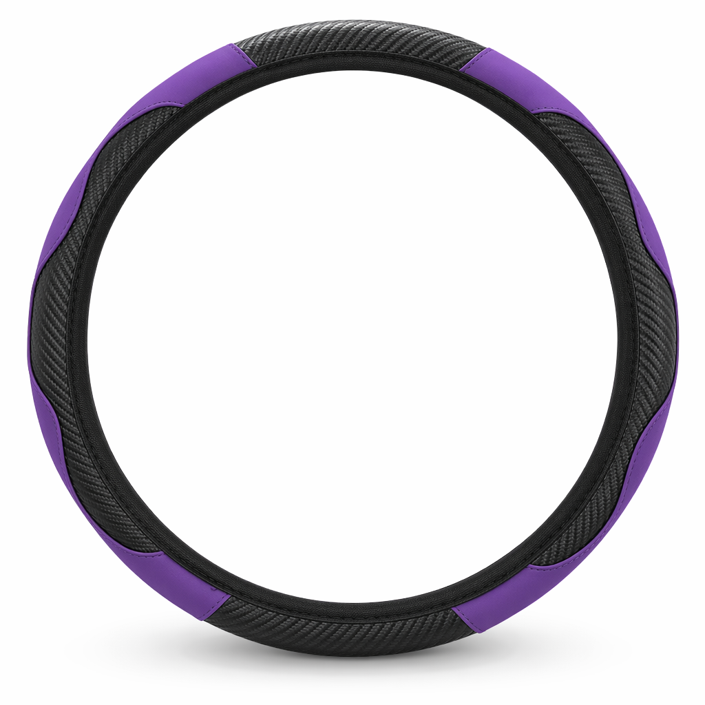 15" Faux Leather Steering Wheel Wrap Purple