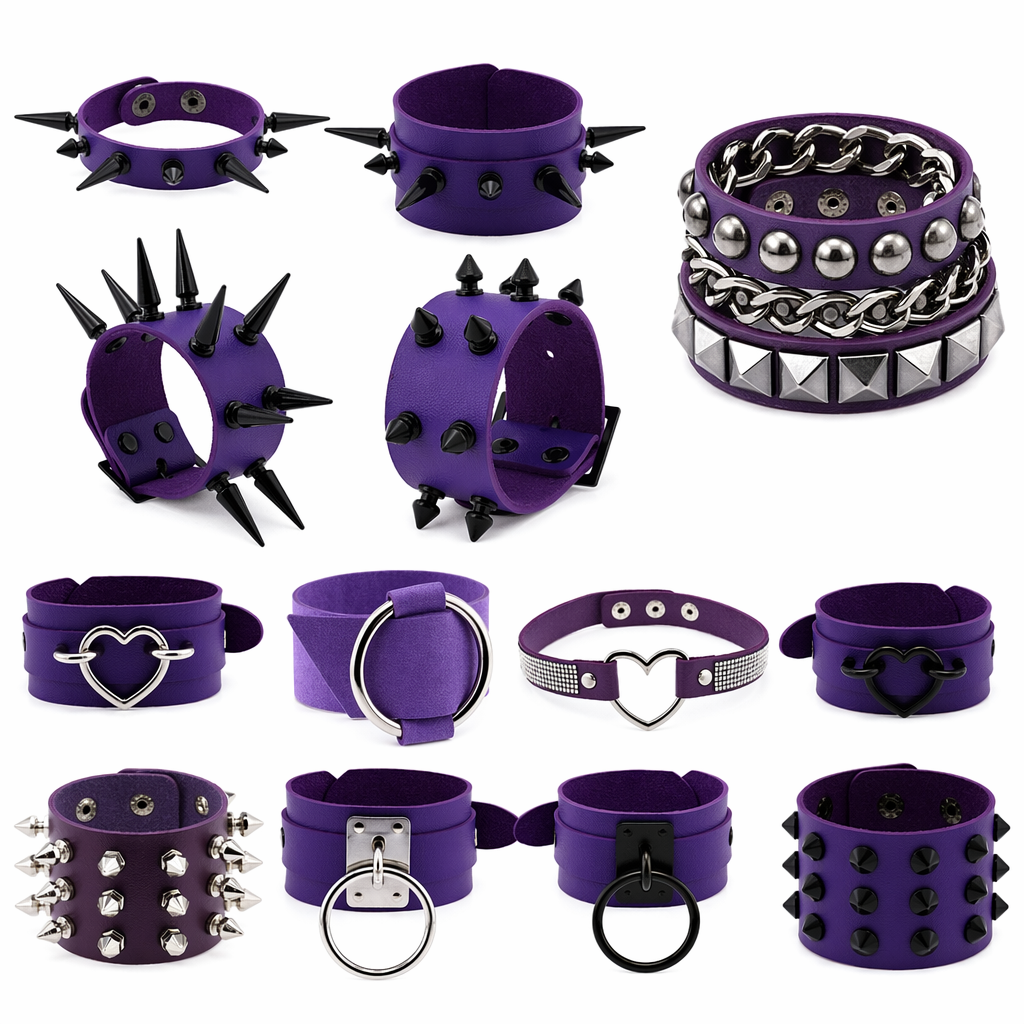 Emo Spike Wristlet in PU Leather Default
