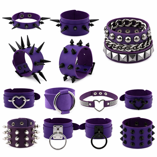 Emo Spike Wristlet in PU Leather Default