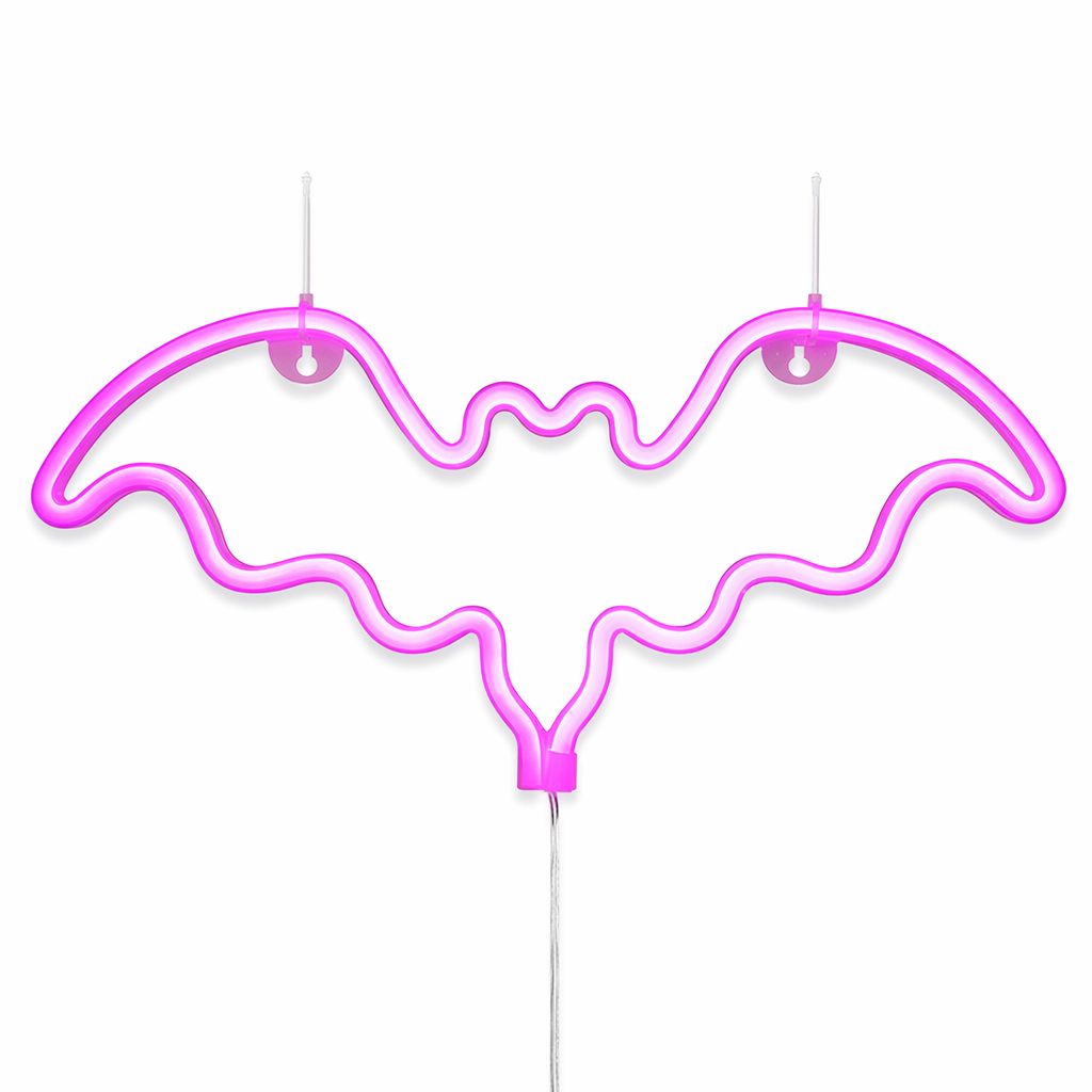 Bat Neon LED Sign: Nocturnal Elegance, Iconic Design Pink