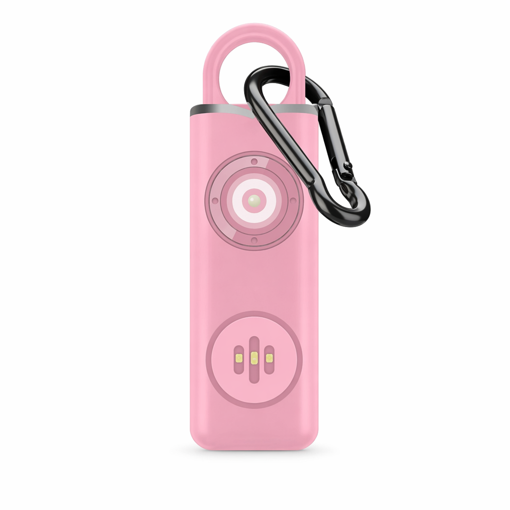 Siren Safety Alarm with Integrated LED Light for Personal Use Pink