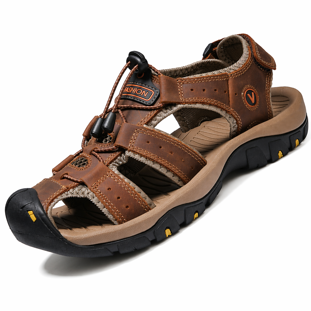 Summer Open-Toe Sandals for Men Coffee
