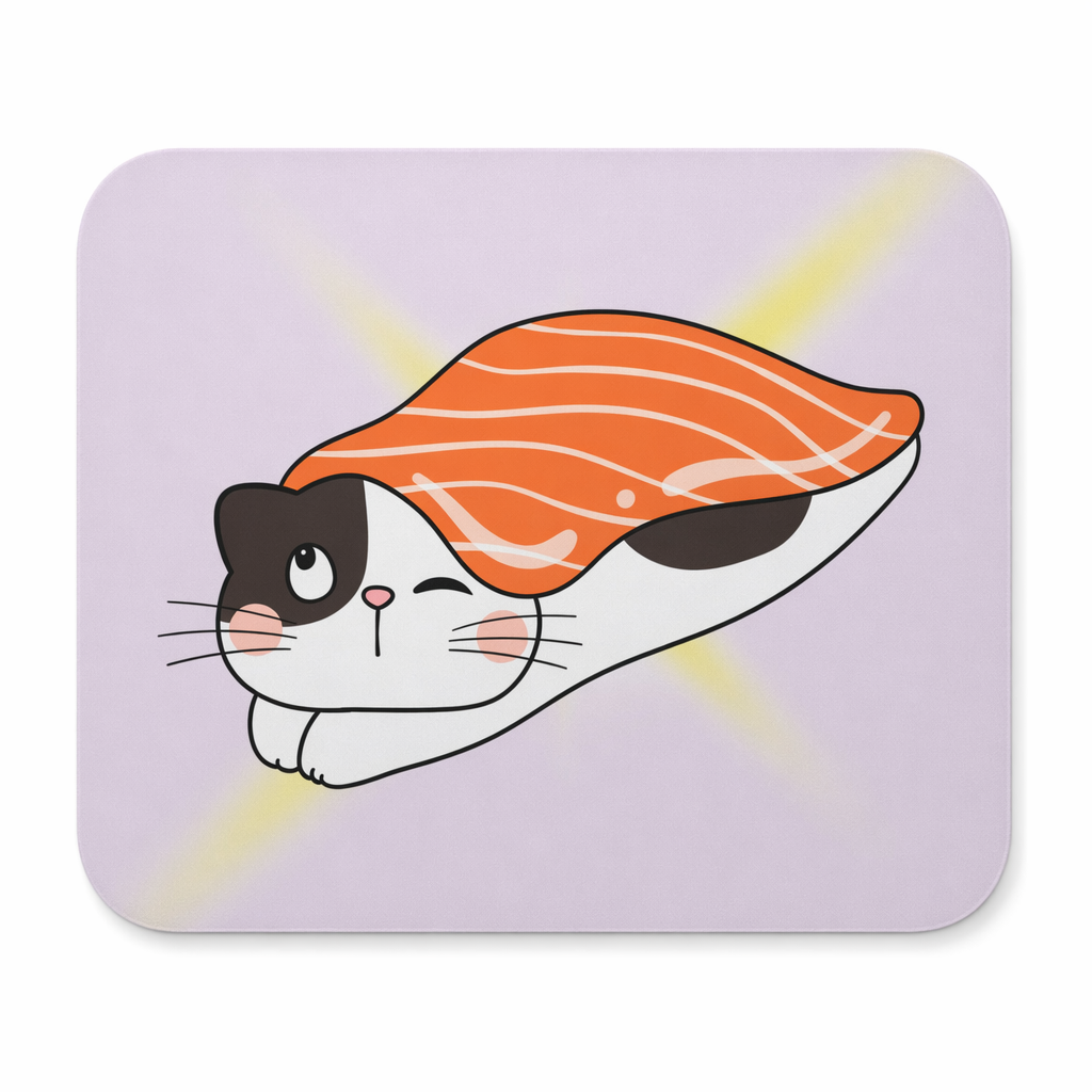 Cute Japanese-inspired Mouse Pad featuring Cat-shaped Sushi Default