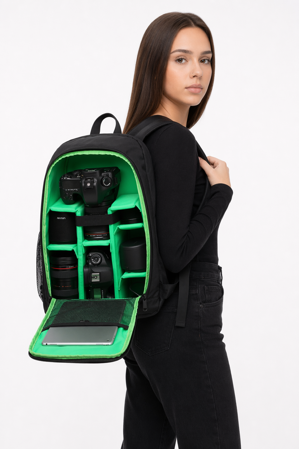Waterproof Camera Backpack for All-Weather Conditions Green