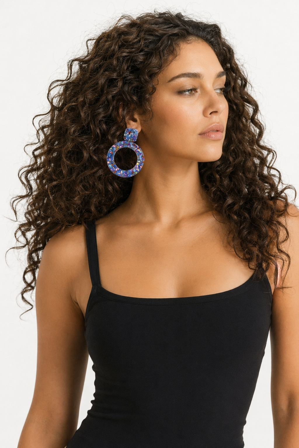 Acrylic Earrings with Vibrant Hollow Design Default