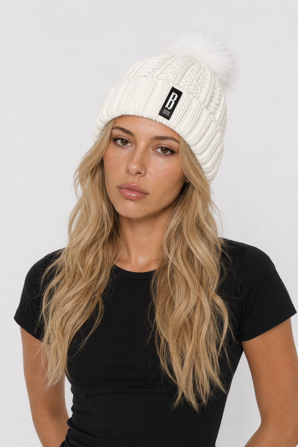 Women's Knitted Winter Beanie White