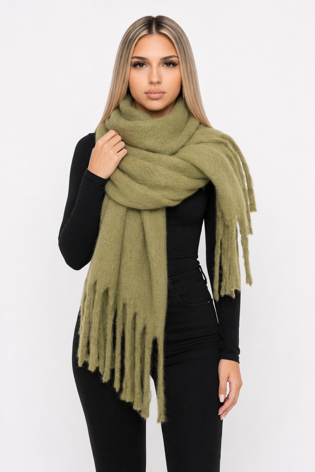 Thick and Cozy Wrap Scarf Sage
