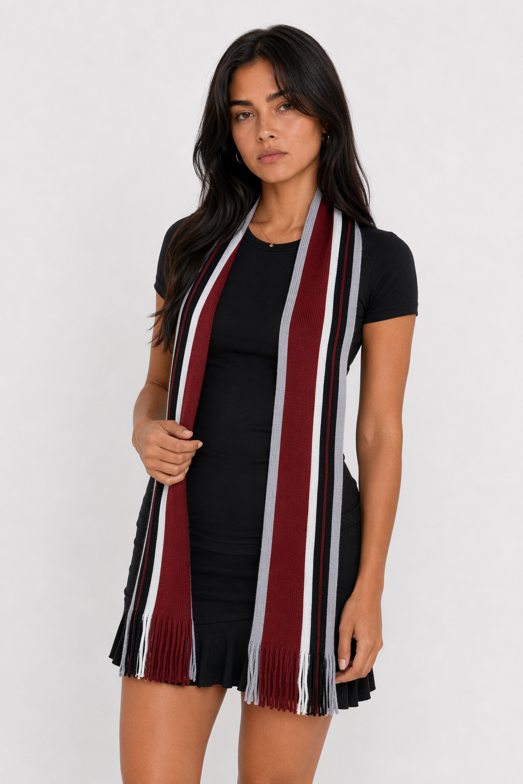 Cozy and Comfortable Patterned Scarf Red