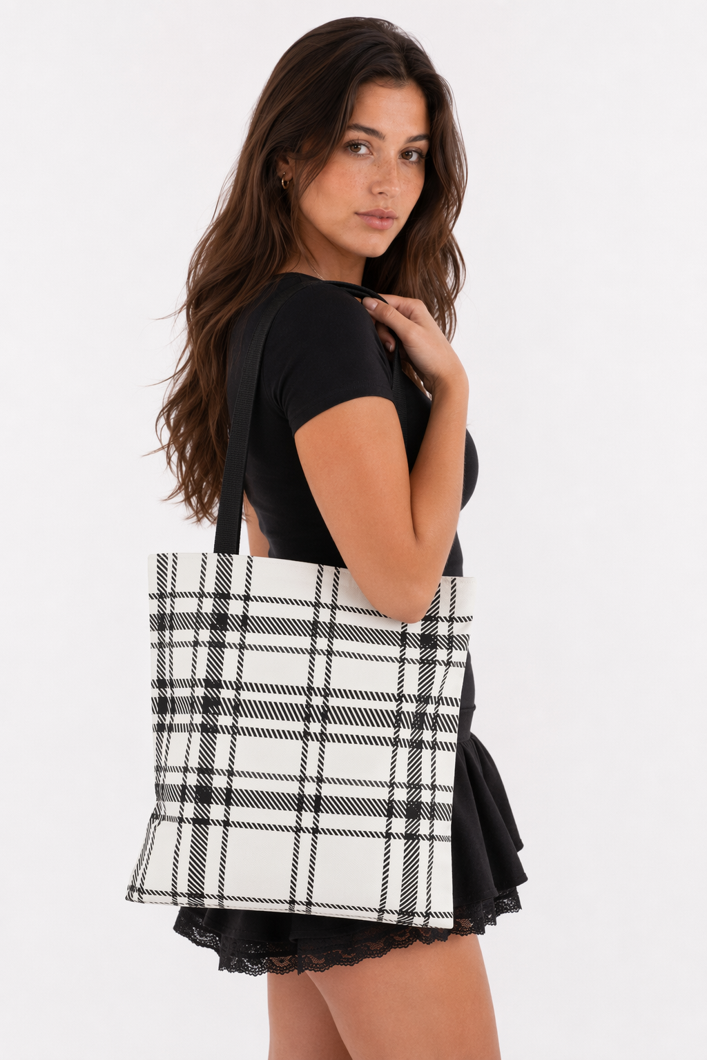 Monochromatic Checkered Handbag Default