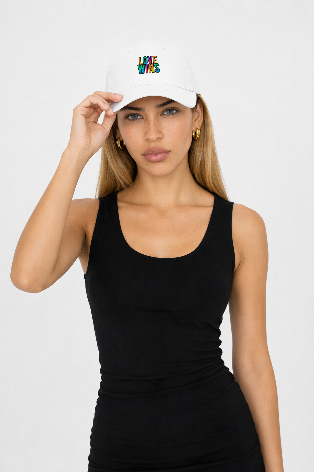 Unisex Twill Cap - Rainbow Love Triumphs White