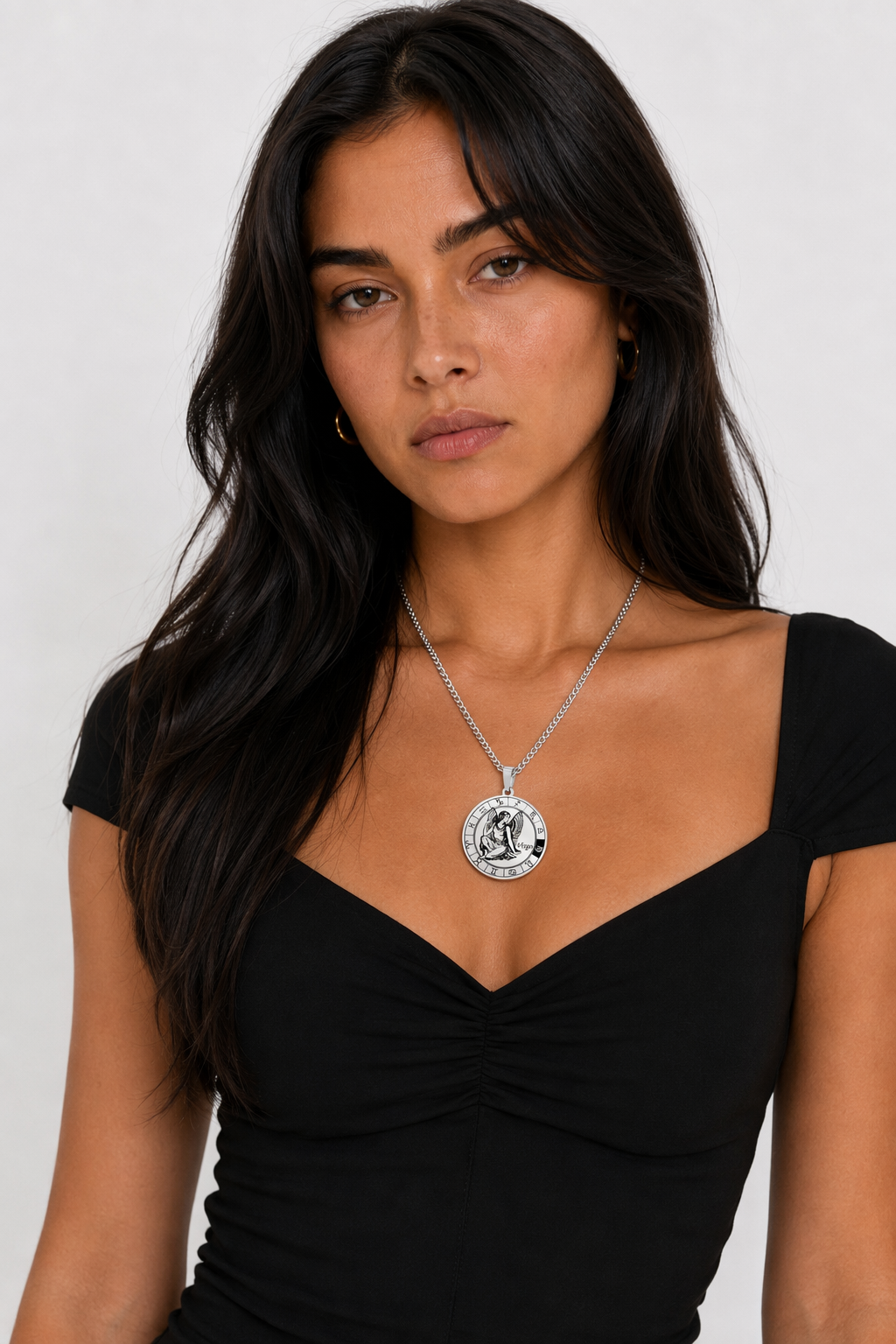 Horoscope Pendant Necklace - Unisex Round Design Virgo