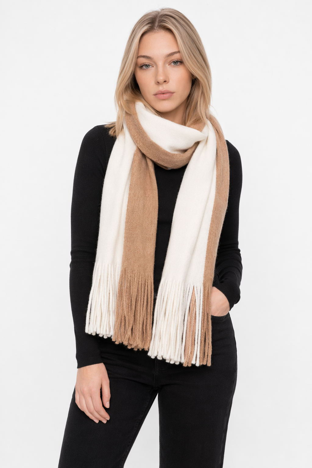 Thick Dual-Toned Men's Scarf Khaki