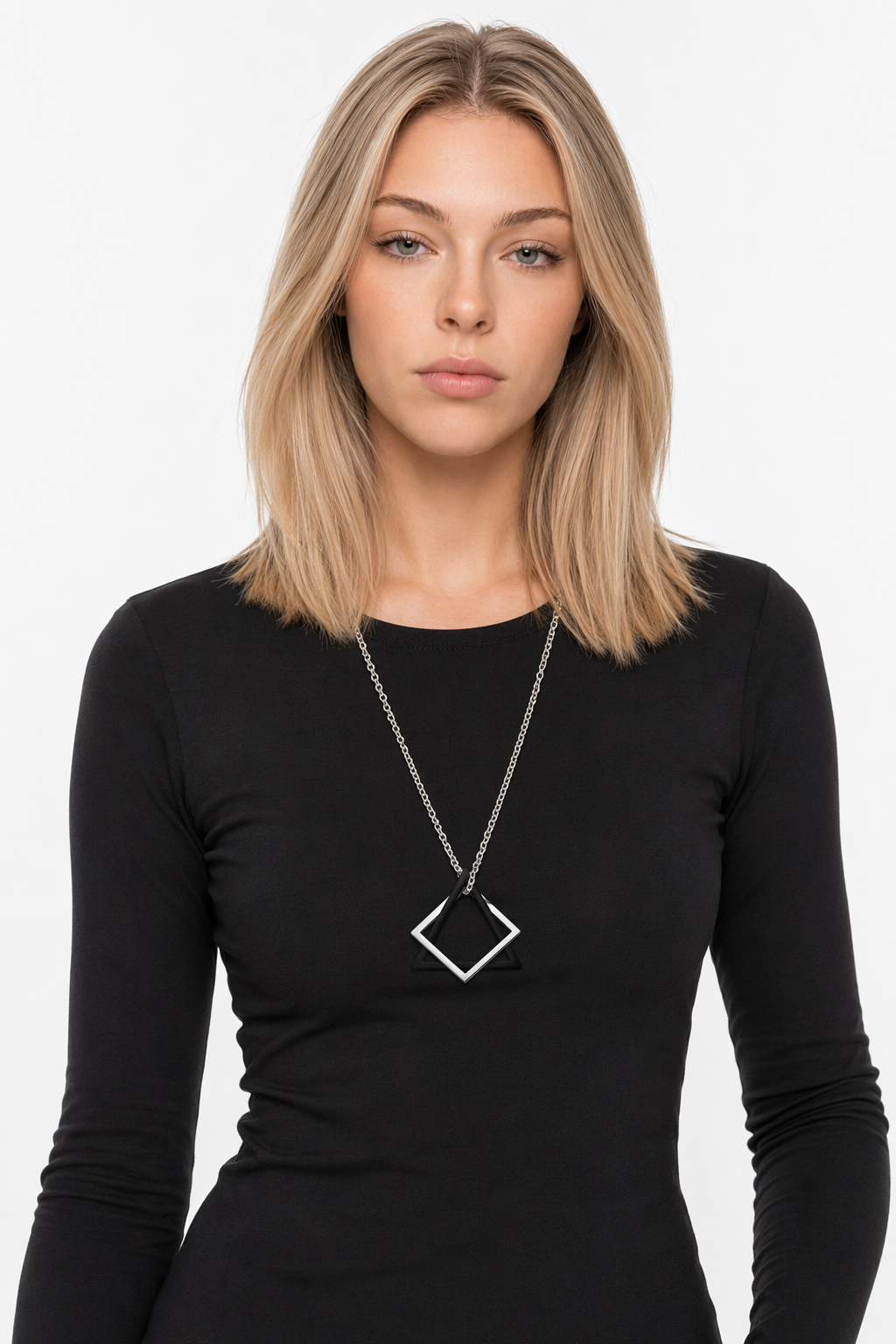 Triangle and Square Geometric Necklace 1