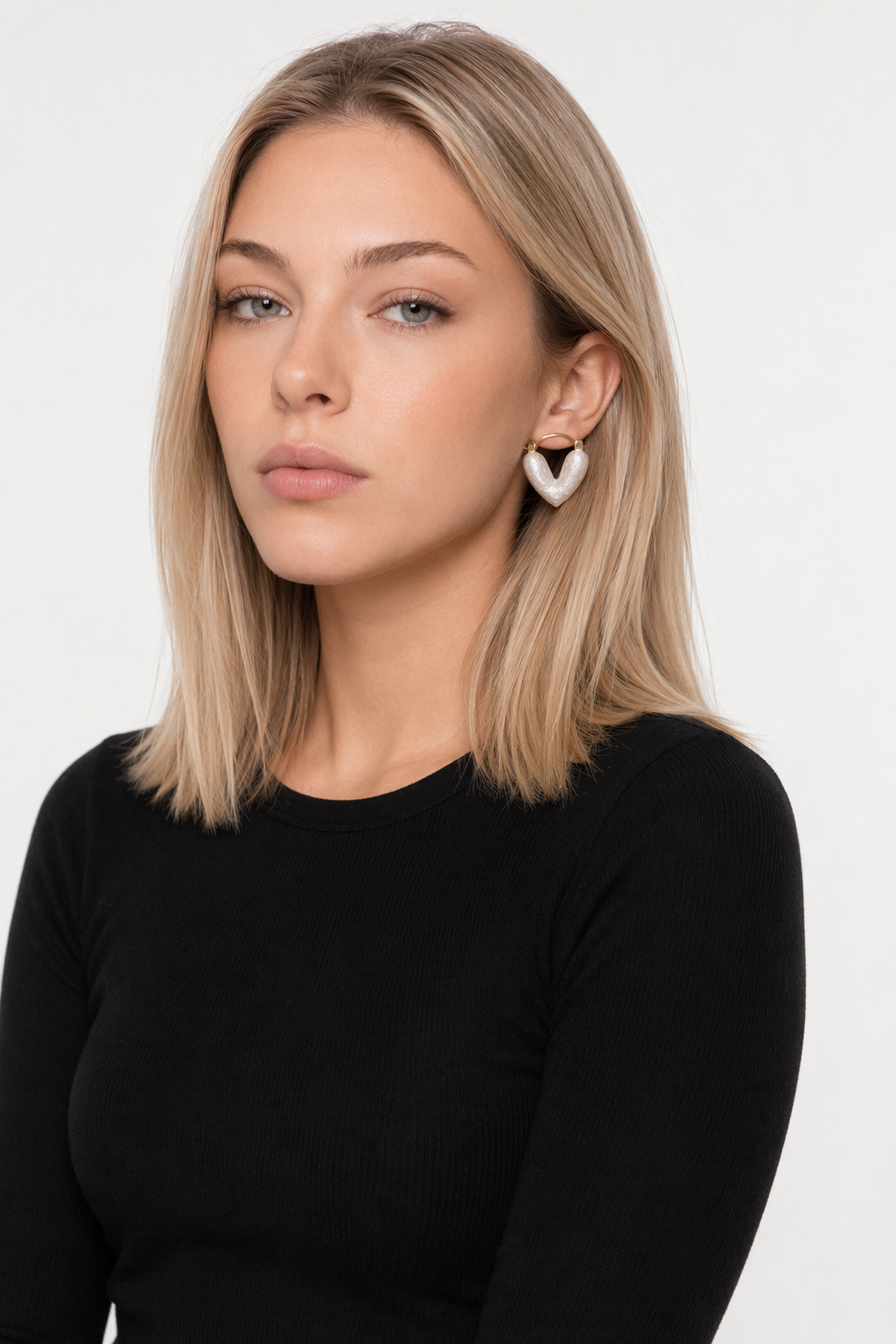Korean Fashion Heart-Shaped Hoop Earrings 1
