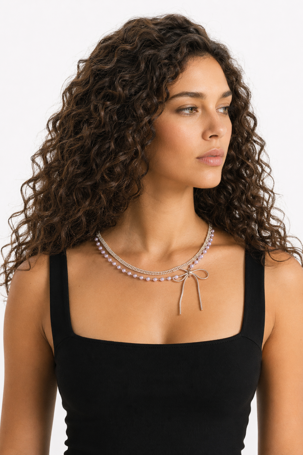Layered Necklace for Women with a Bow Accent Default