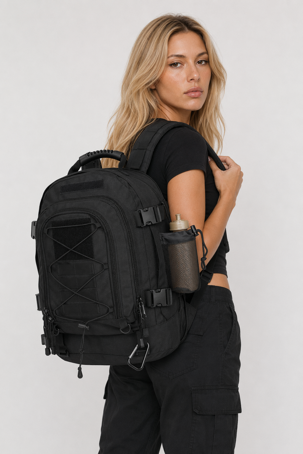 Waterproof Outdoor Backpack with Ample Storage Capacity for Camping Black