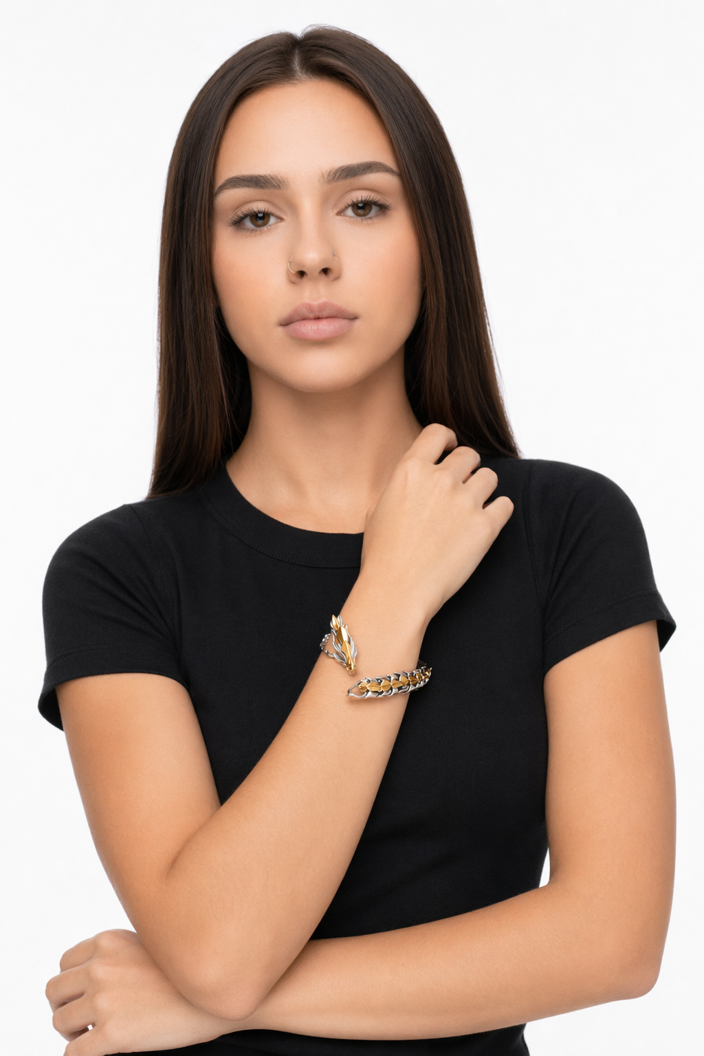 Dragon Keel Bracelet with Silver Plating Gold and Silver