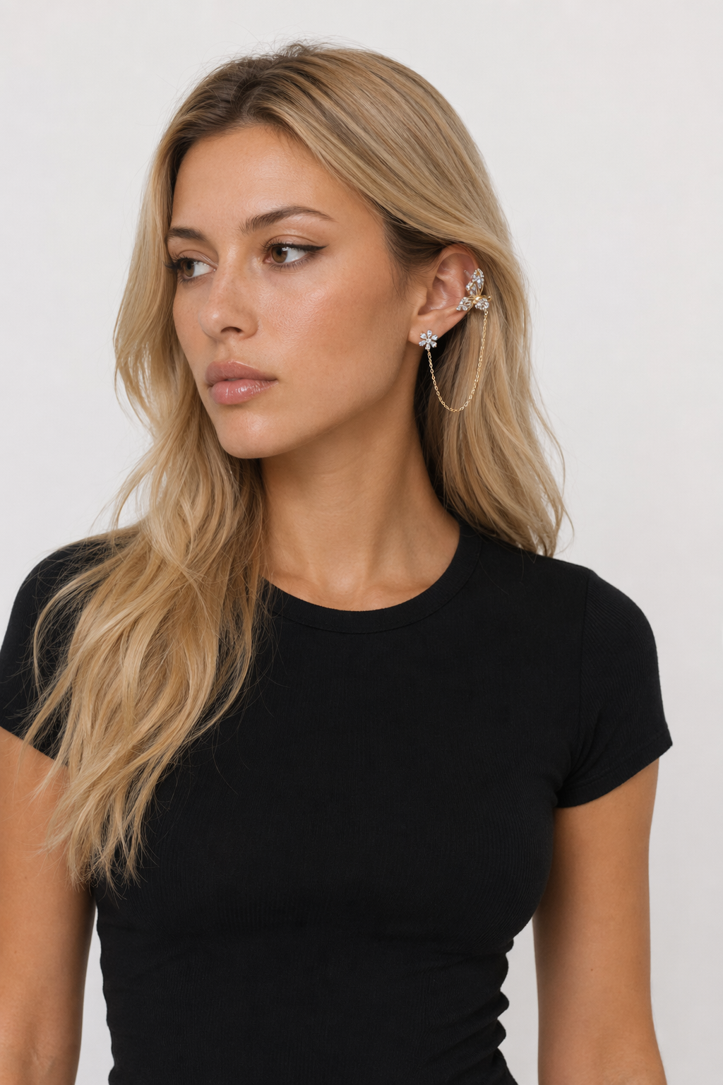 Faux Cuff Clip Drop Earring for a Striking Look Butterfly Right