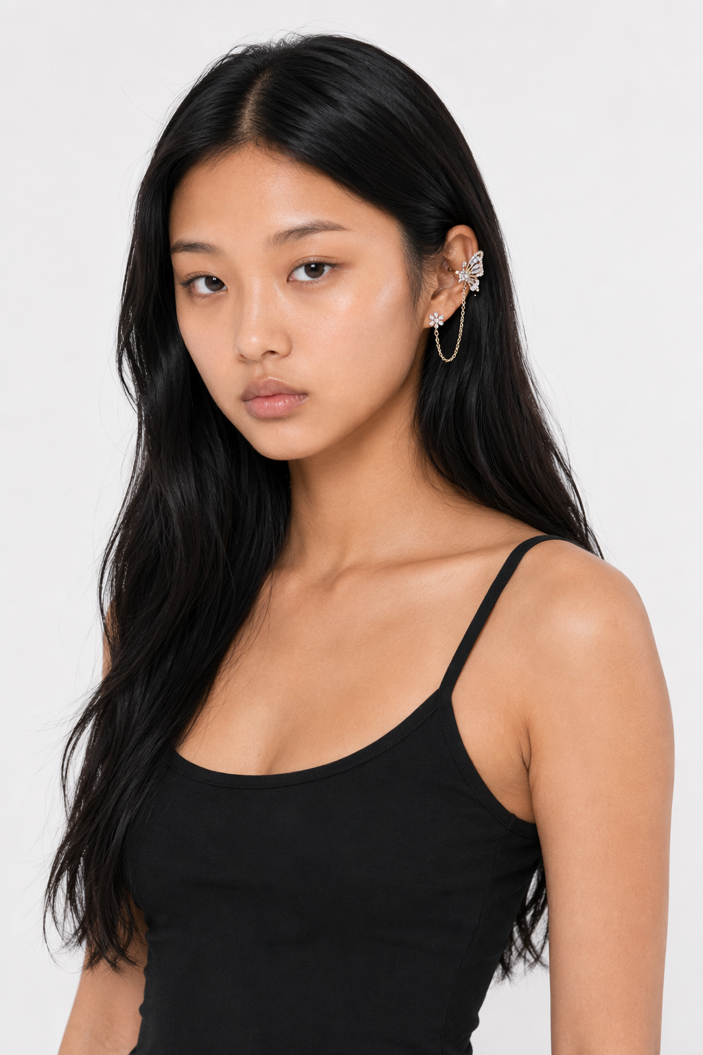 Faux Cuff Clip Drop Earring for a Striking Look Butterfly Left