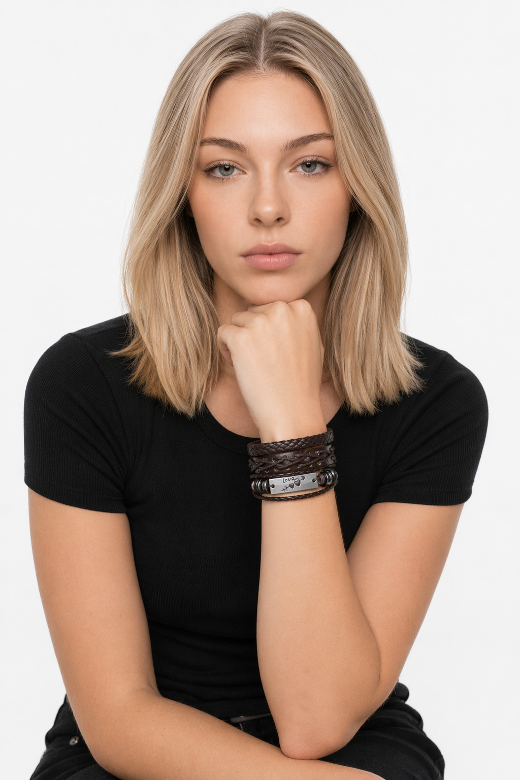 Gothic Layered Bracelet for Men S99B6