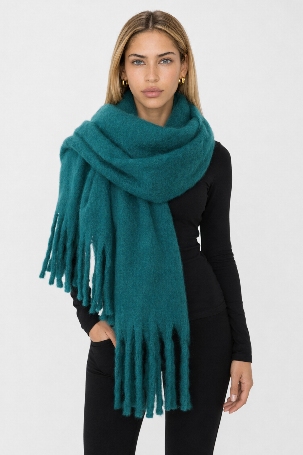Thick and Cozy Wrap Scarf Teal