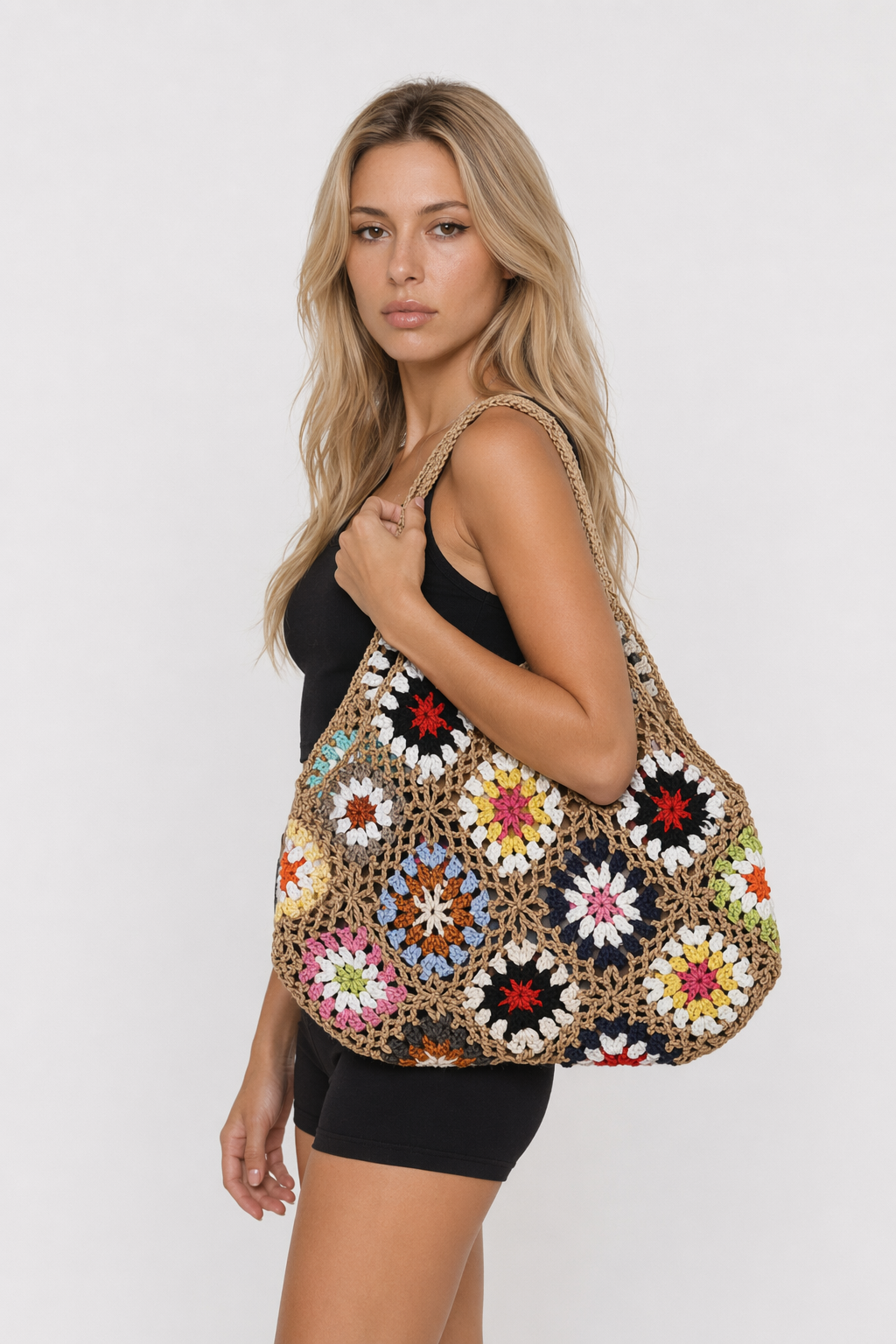 Floral Vintage Tote Bag - Outdoor Bliss Khaki