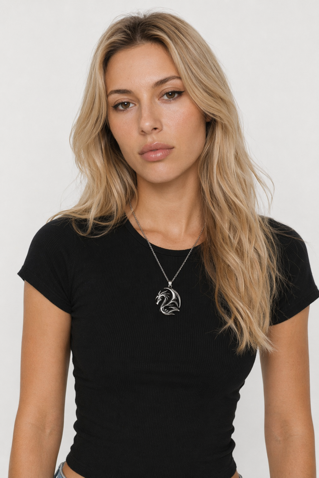 Circular Serpent Charm Necklace Default
