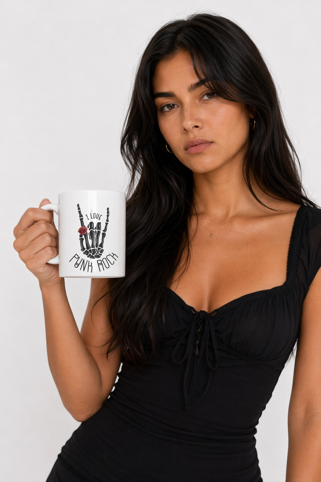 Punk Rock Skeleton Hand Mug Default