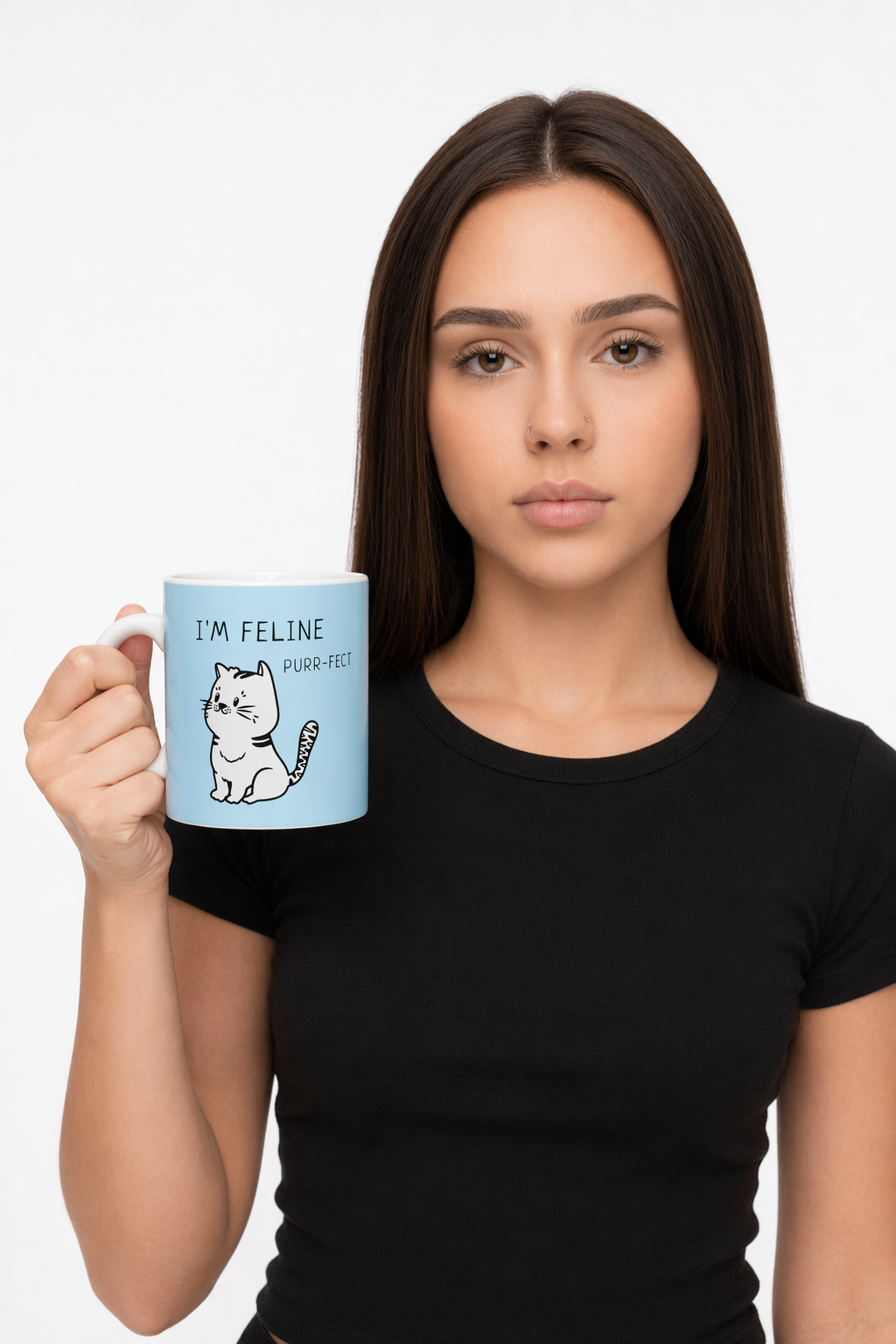 Blue Mug for Cat Lovers: The Perfect Feline Addition to Your Morning Routine Default
