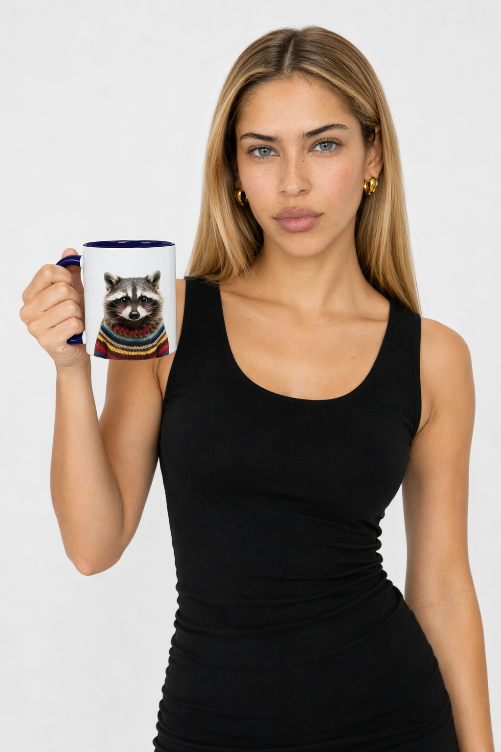 Sweater-Clad Raccoon Blush Coffee Tea Mug Default