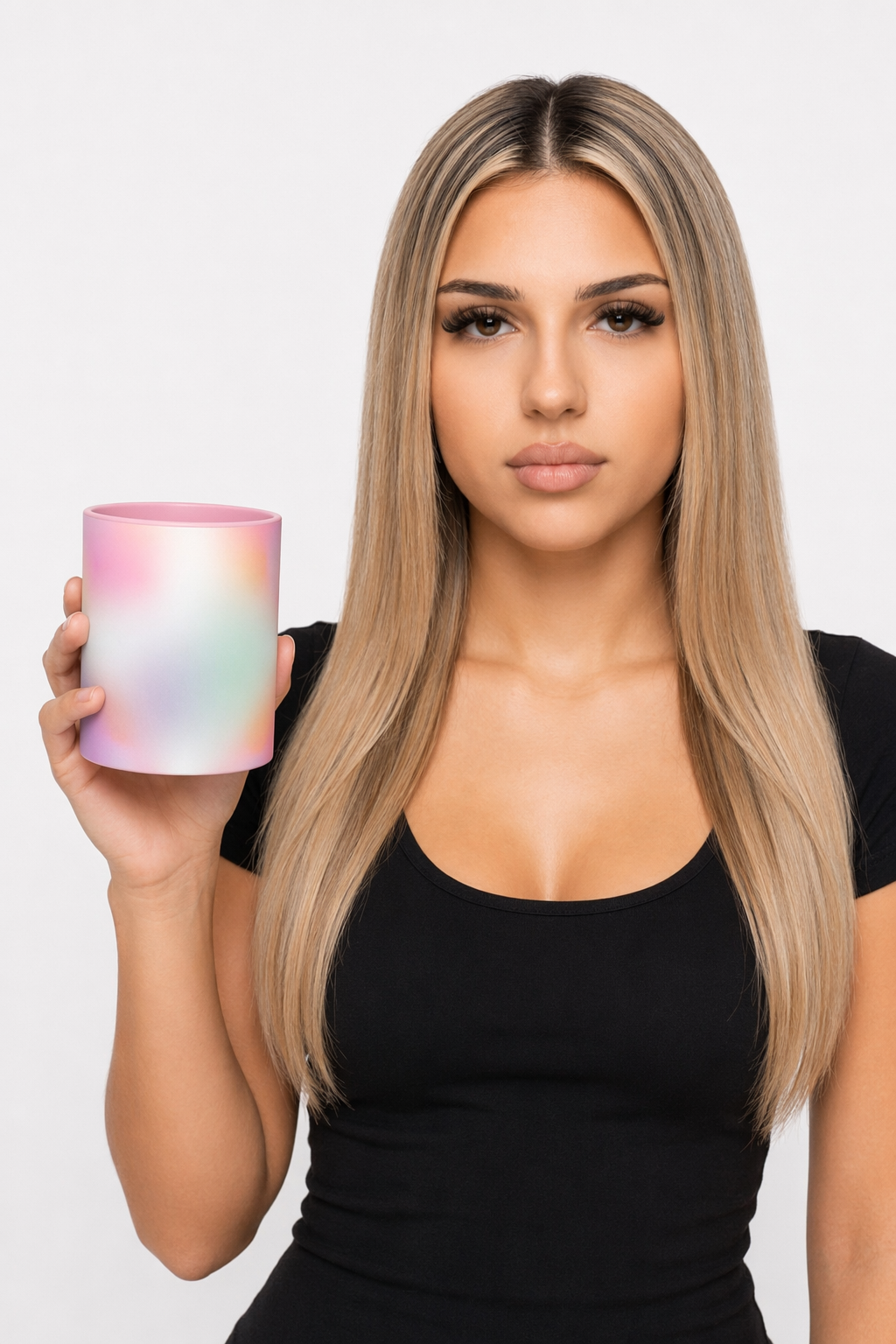 Gradient Floating Mug for Coffee and Tea Pink