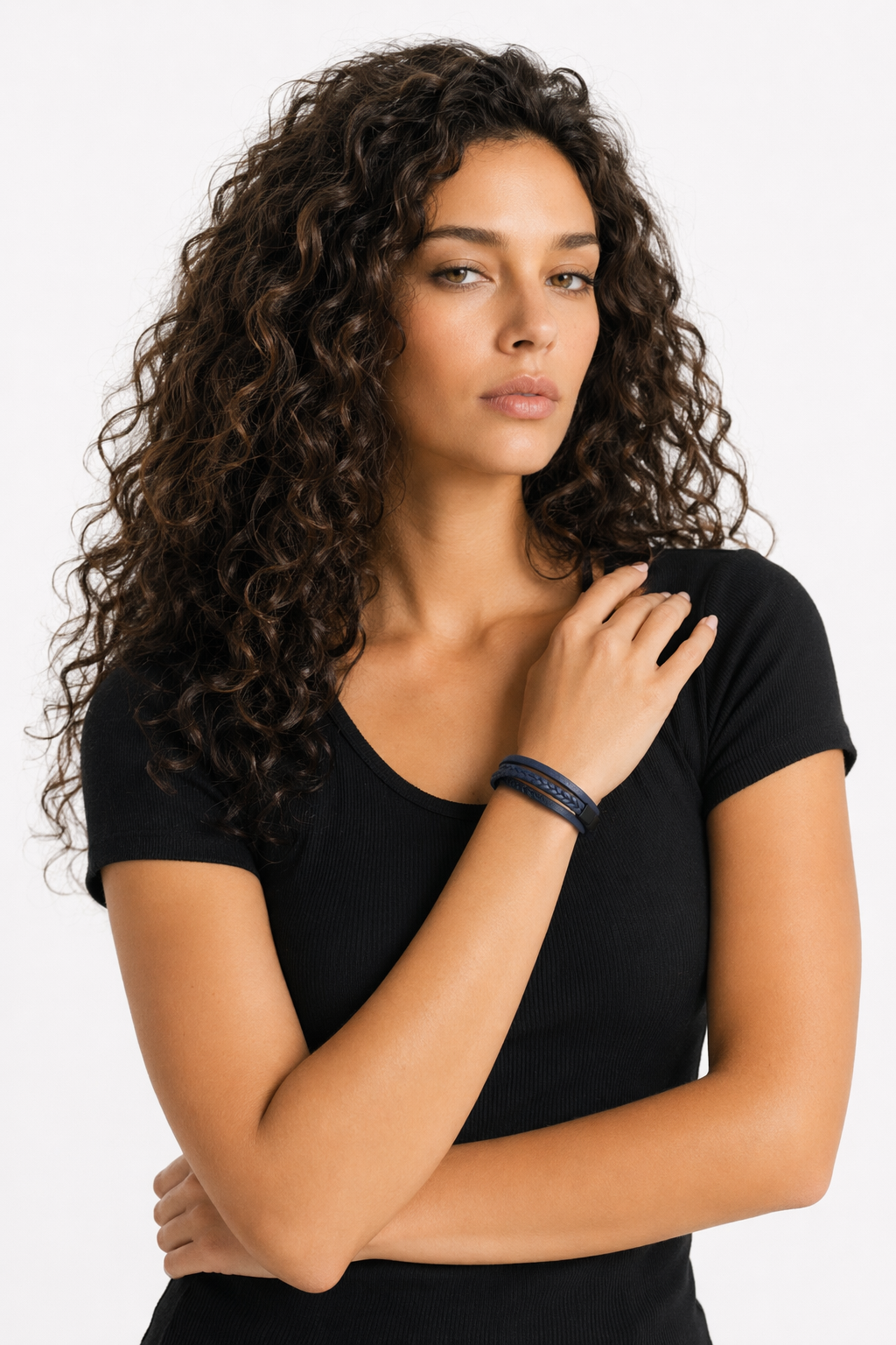 Vegan Leather Bracelet with a Layered Appearance 8