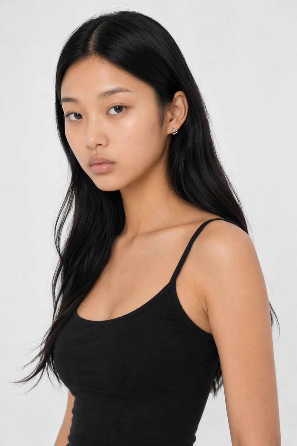 Heart-Shaped Silver Hoop Earrings Default