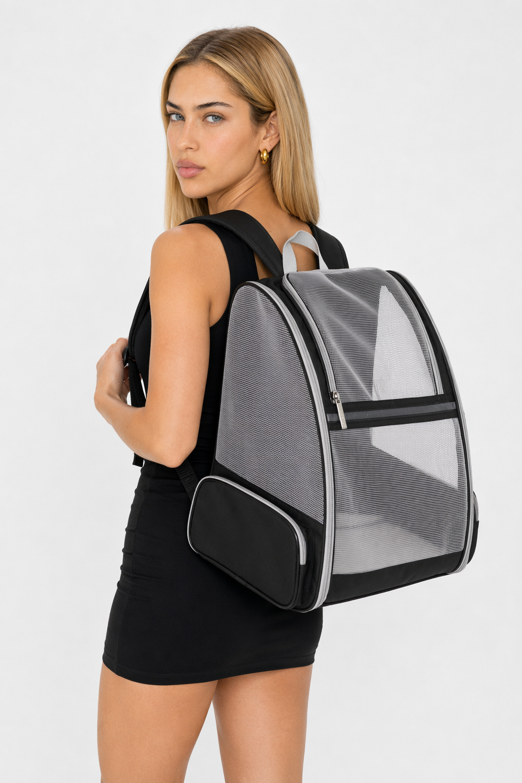 Pet Travel Backpack - Airy and Ventilated Black