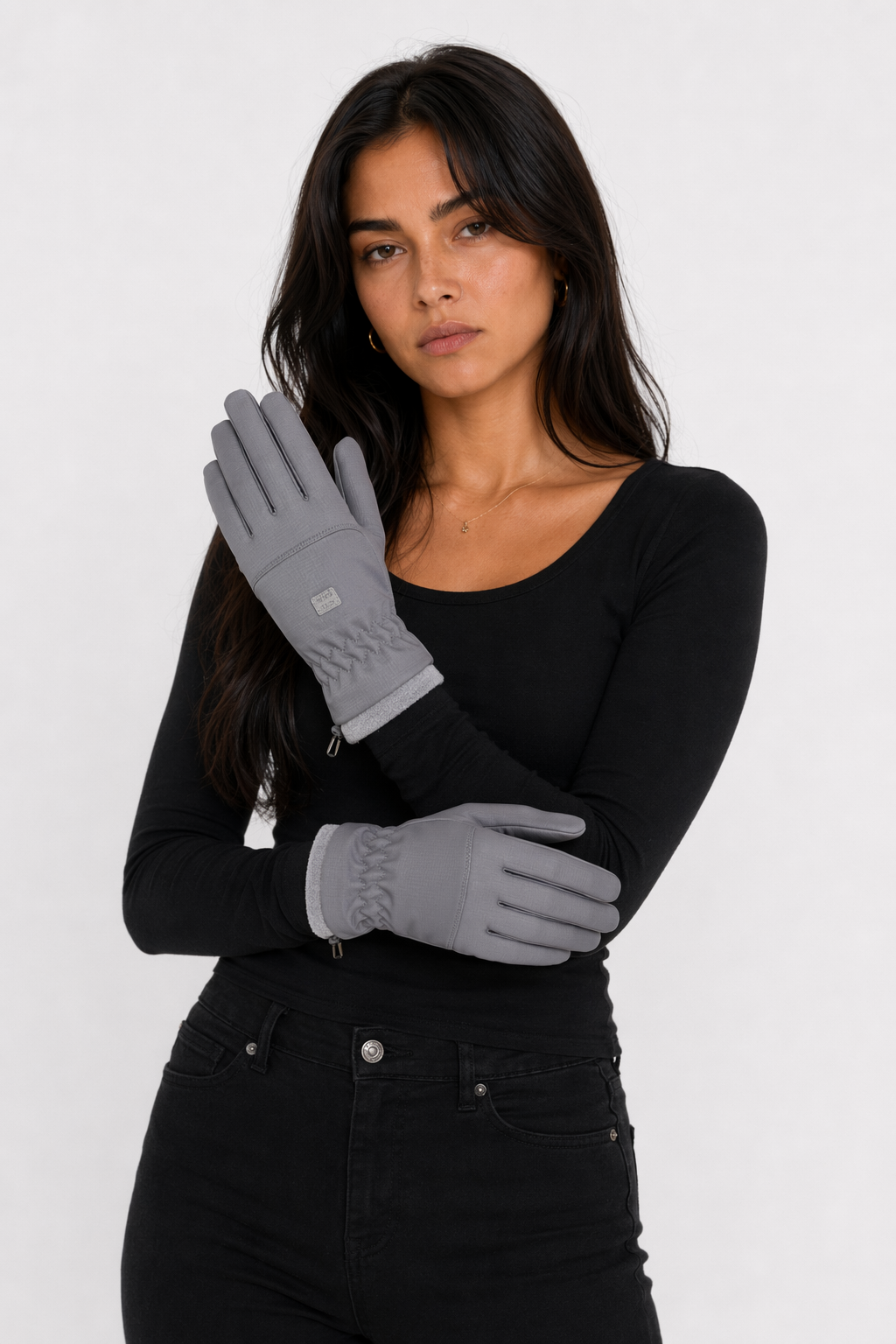 Waterproof Gloves with Fleece Lining for Men - Perfect for Touch Screen Use Gray