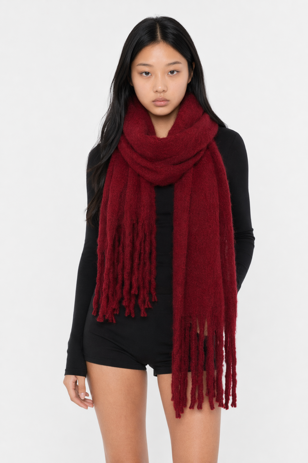 Thick and Cozy Wrap Scarf Wine