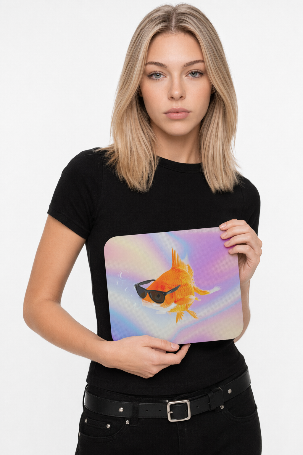 Sunglasses-Clad Goldfish Mouse Pad Default