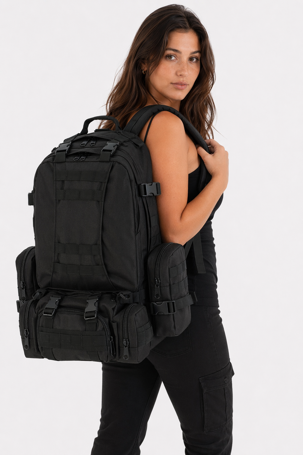 Outdoor Military Backpack - 50L, Resistant to Water Black