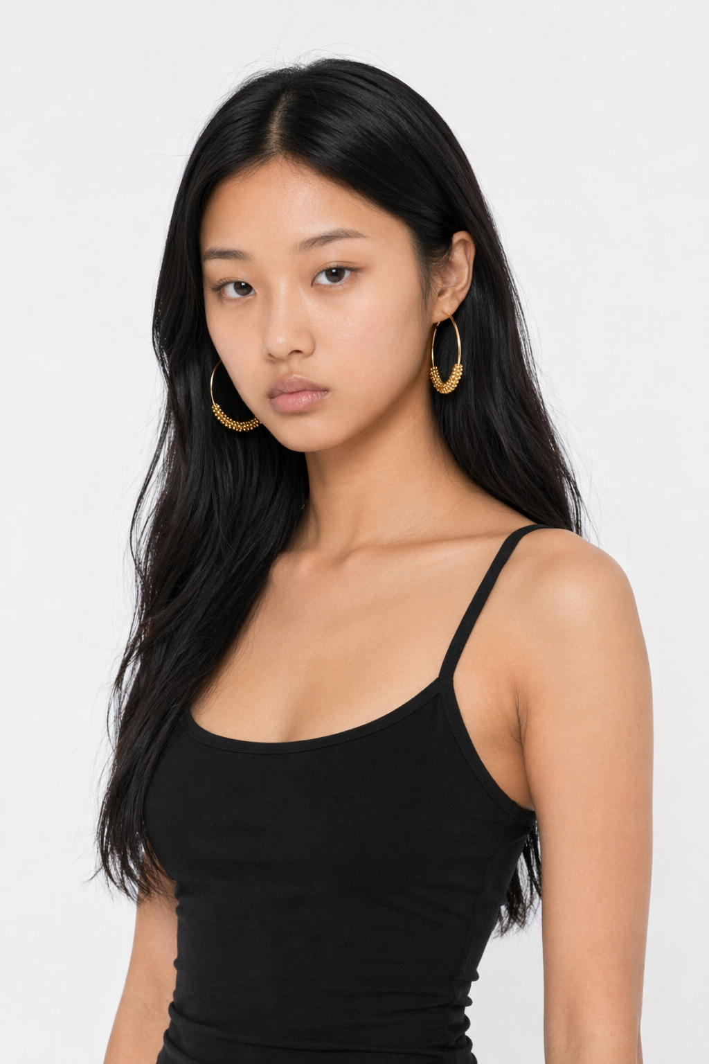 Vibrant Beaded Circular Hoop Earrings Gold