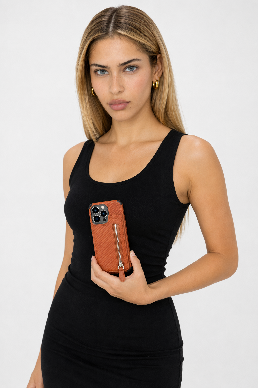 High-End Plant-Based Leather Wallet Case for iPhone Brown