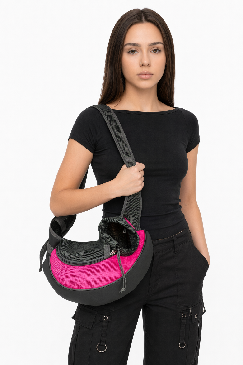 Travel Shoulder Bag for Small Dogs or Cats Pink