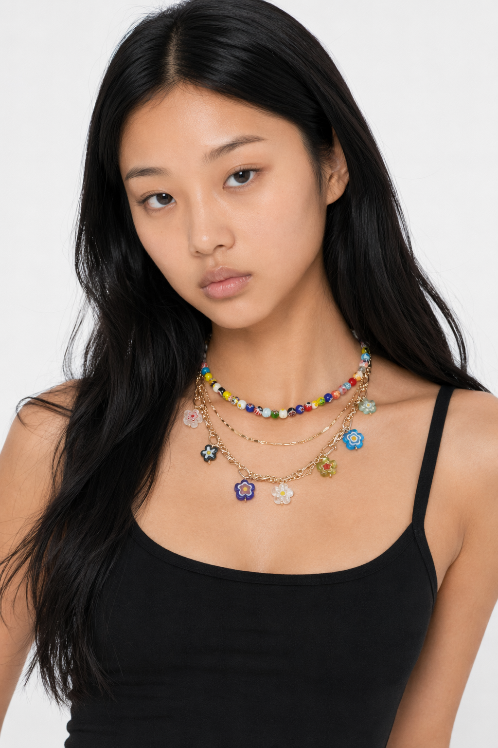 Layered Multi-Color 2 PC Necklace Default