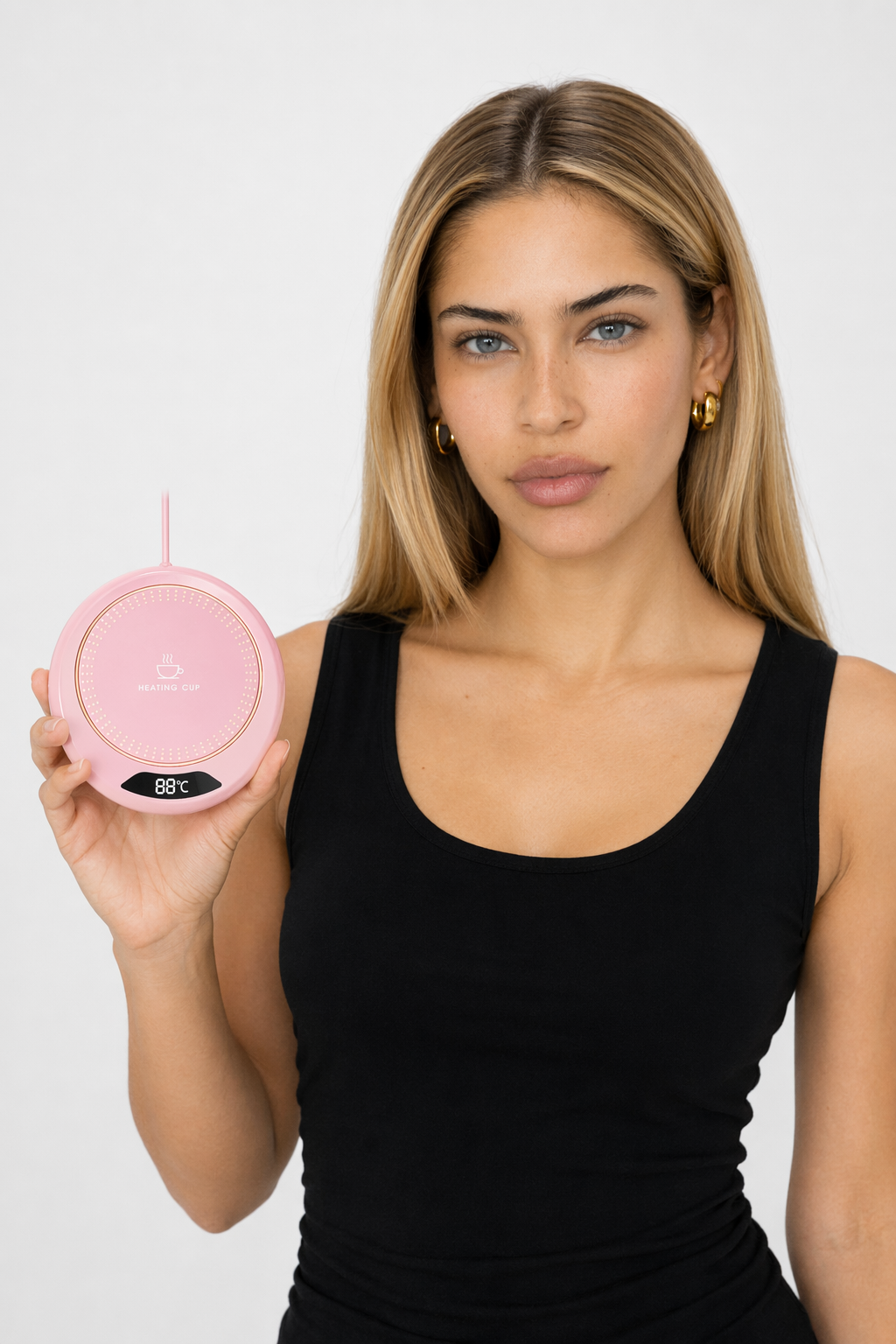 Digital Display USB Coffee Mug Warmer Pink