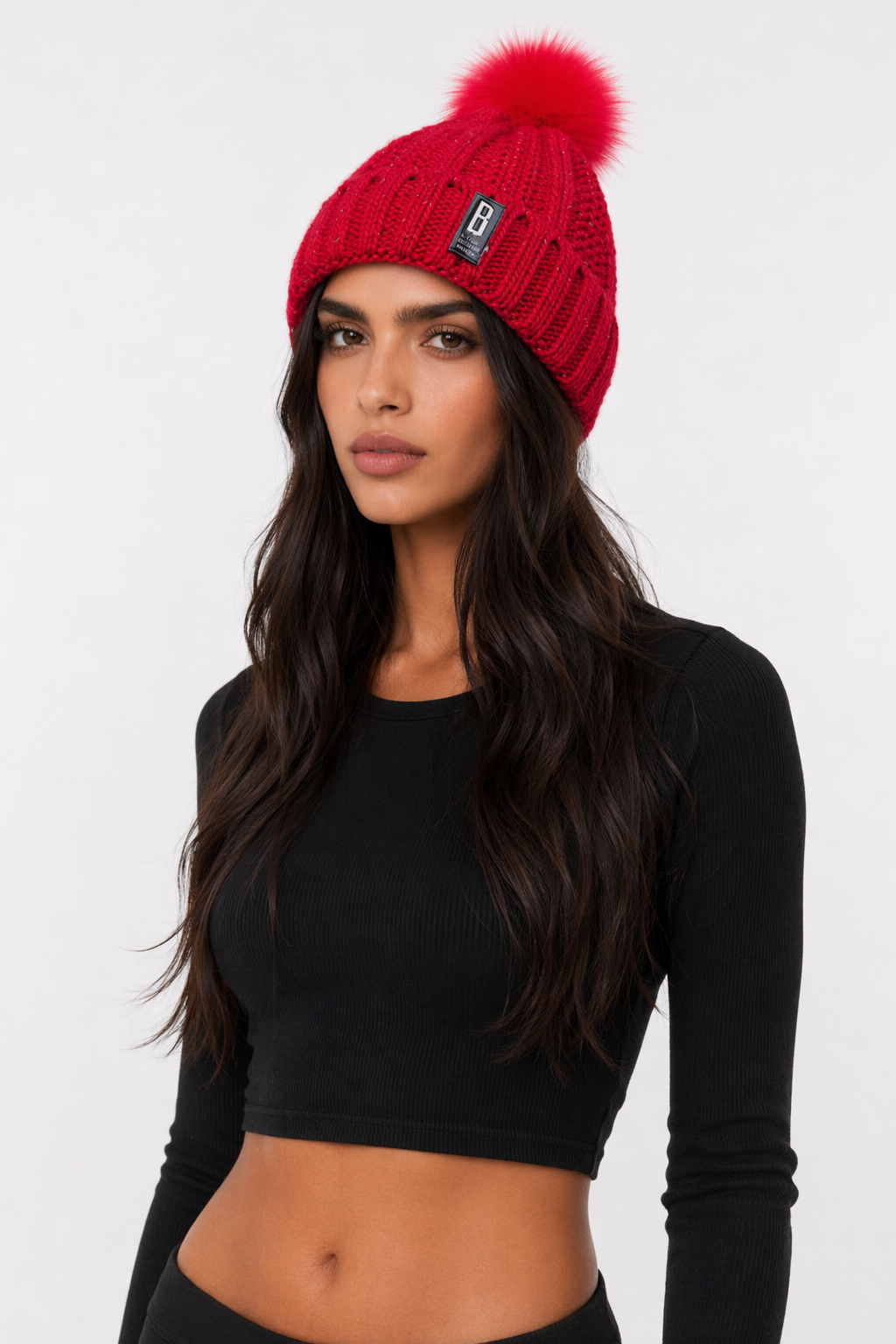 Women's Knitted Winter Beanie Red