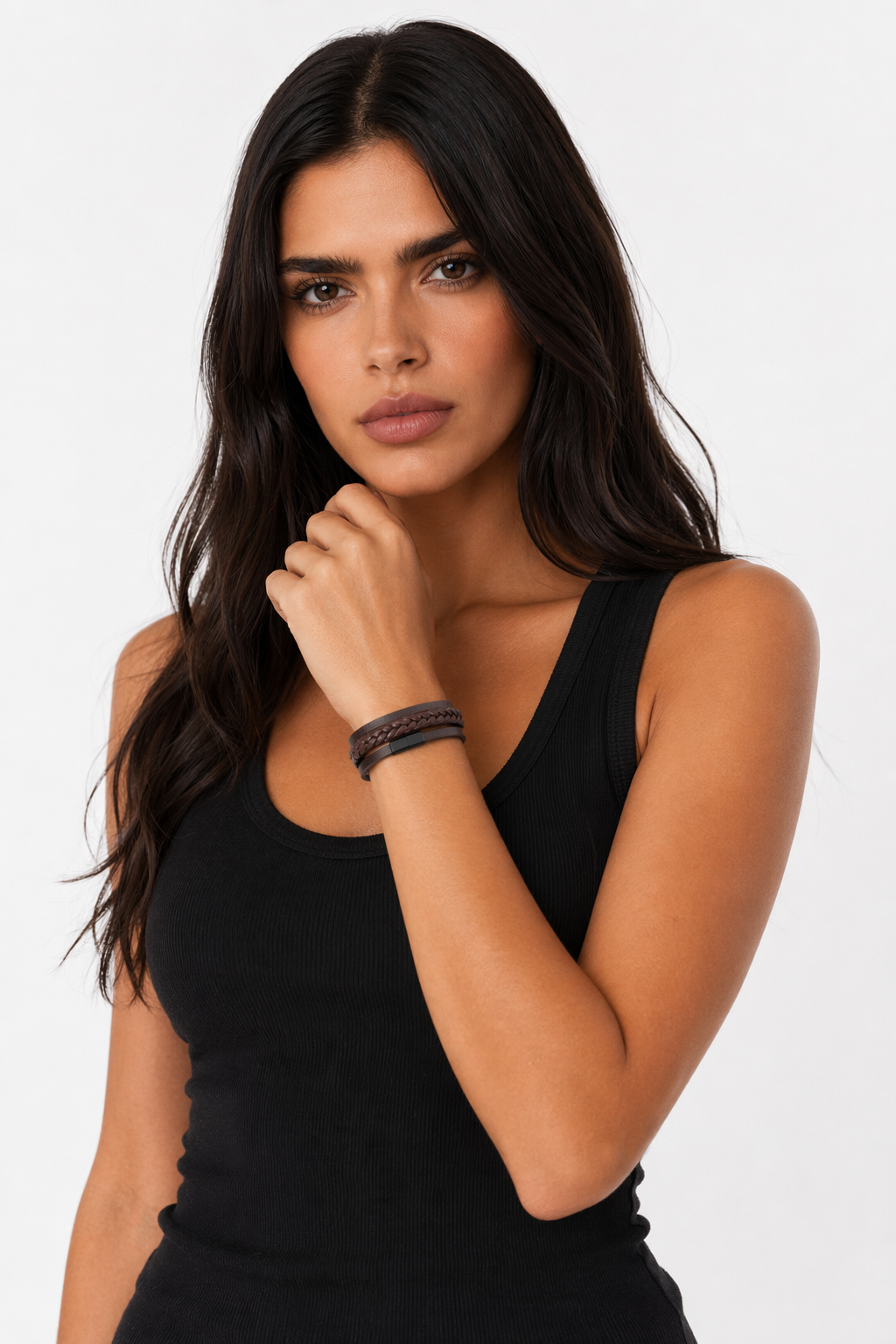 Vegan Leather Bracelet with a Layered Appearance 7