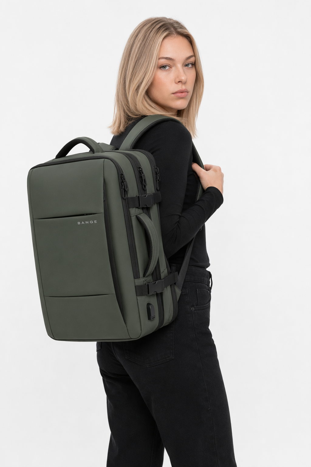 High Quality Waterproof Multilayer Backpack - 37L Capacity with Adjustable Fit Green