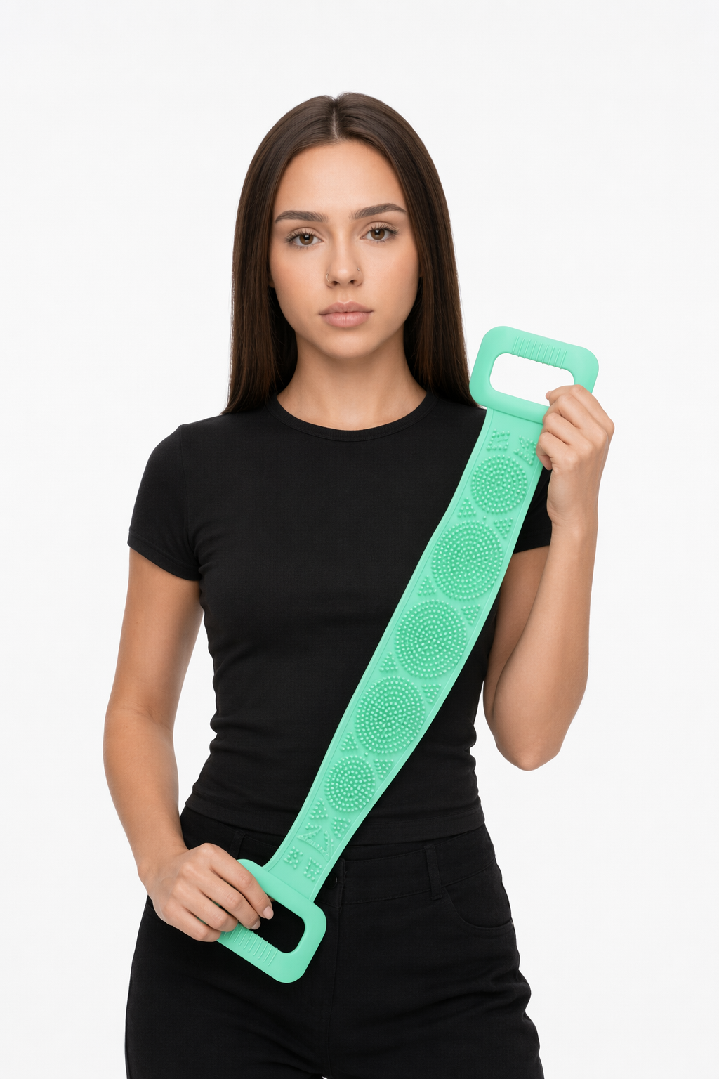 Silicone Scrubbing Belt for Exfoliating the Body Green