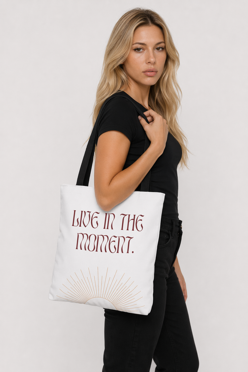 Medium Beach Tote Bag for Embracing the Present Moment Default