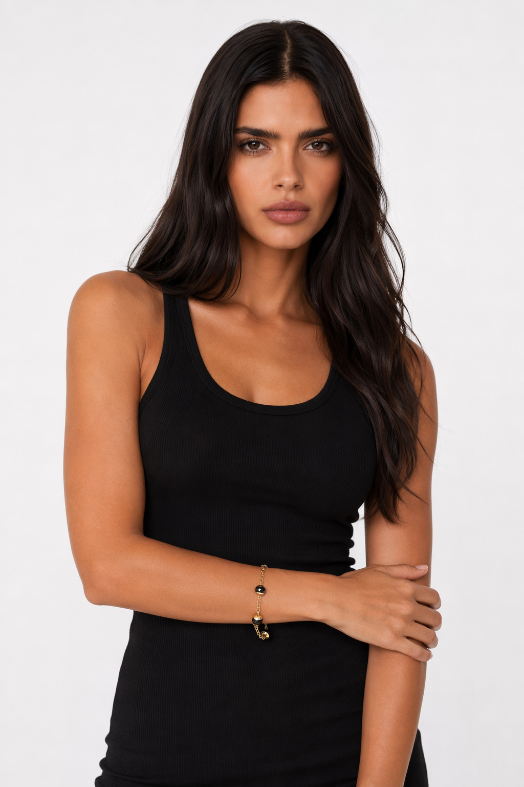 Crystal-Embellished Gold Chain Bracelet - Camila Gold
