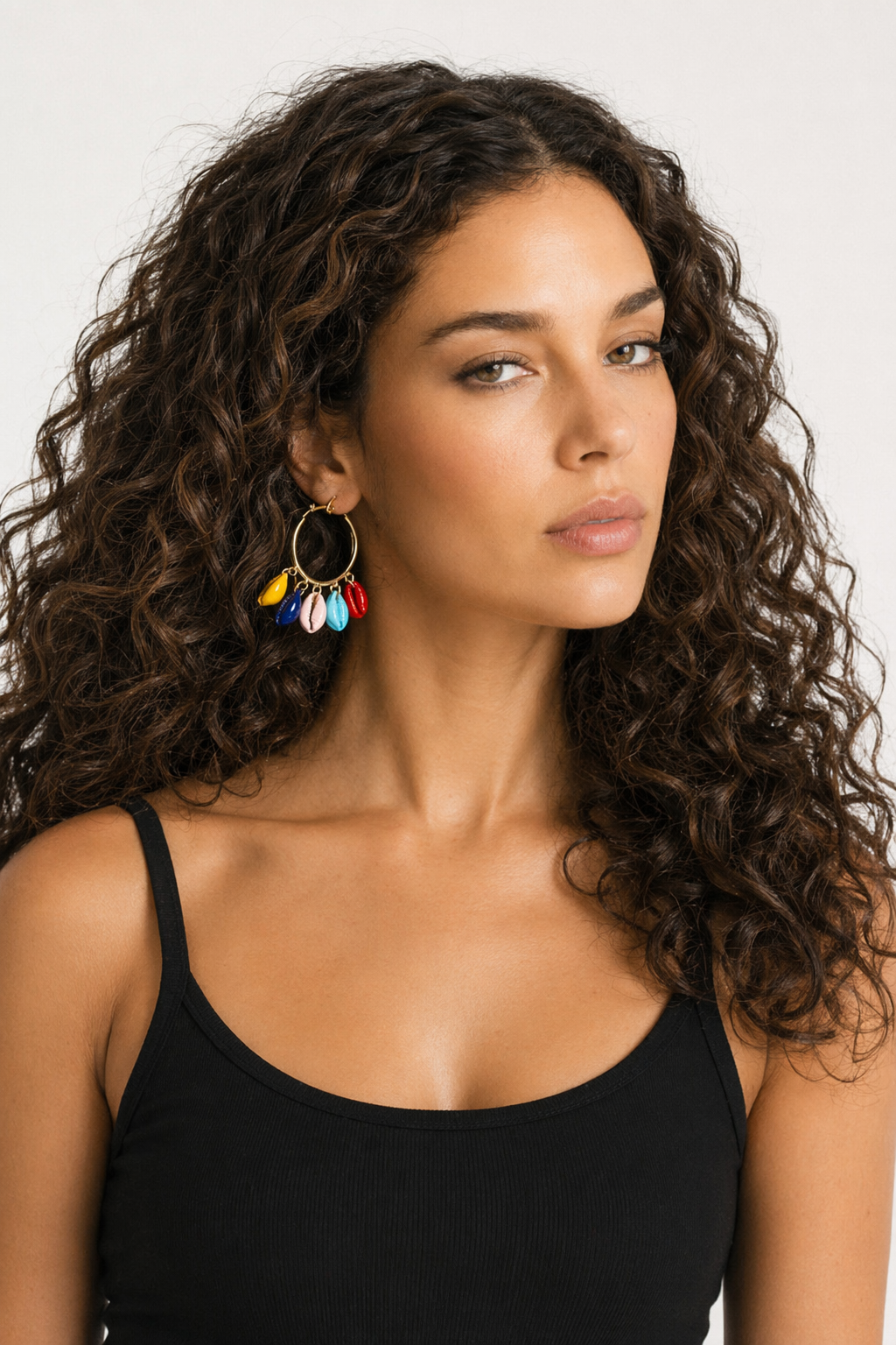 Vibrant Shell Circle Earrings Default
